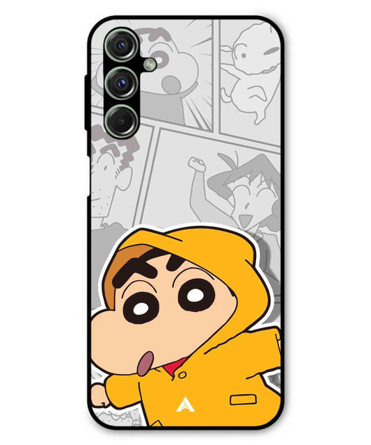 Shinchan Raincoat Metal Back Cover Phone Case for Samsung Galaxy F54