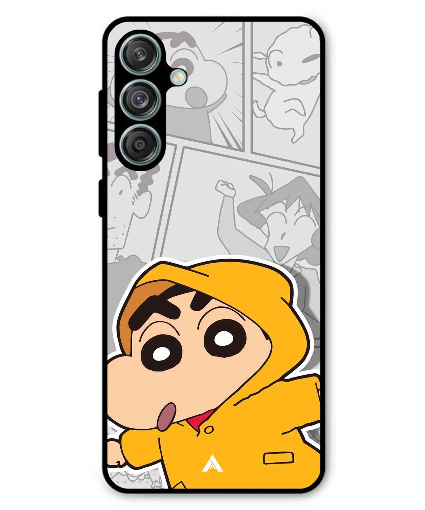 Shinchan Raincoat Metal Back Cover Phone Case for Samsung Galaxy F55