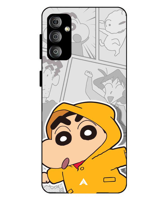 Shinchan Raincoat Metal Back Cover Phone Case for Samsung Galaxy M23