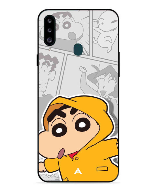 Shinchan Raincoat Metal Back Cover Phone Case for Samsung Galaxy M30