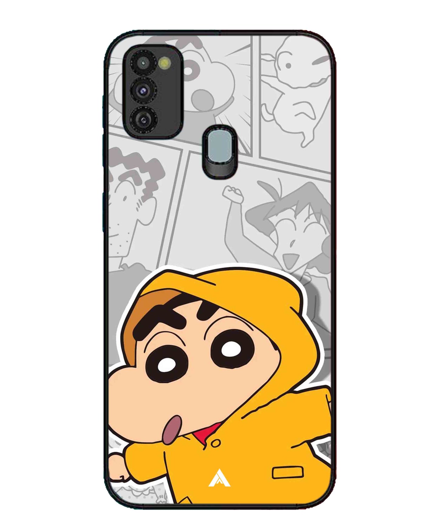 Shinchan Raincoat Metal Back Cover Phone Case for Samsung Galaxy M30s