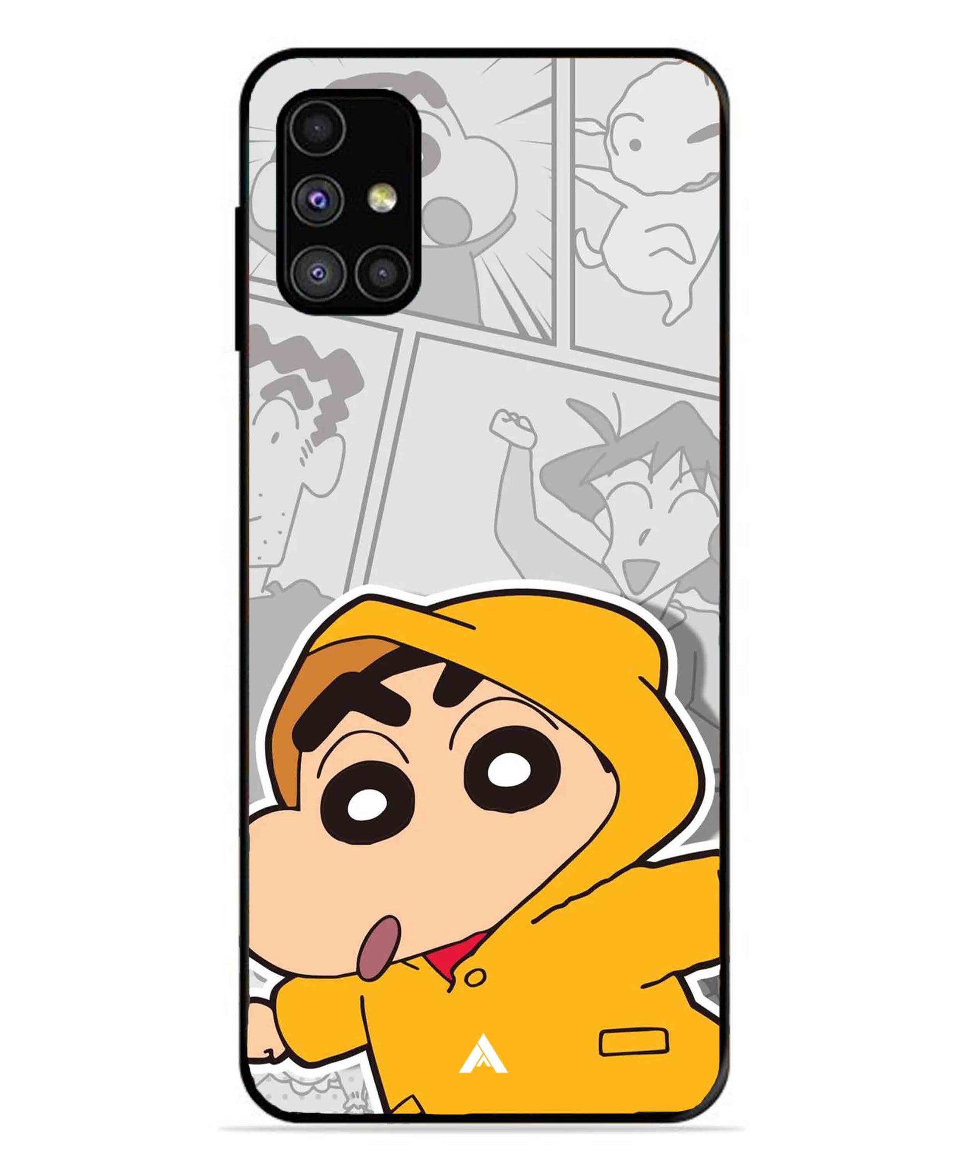 Shinchan Raincoat Metal Back Cover Phone Case for Samsung Galaxy M31s