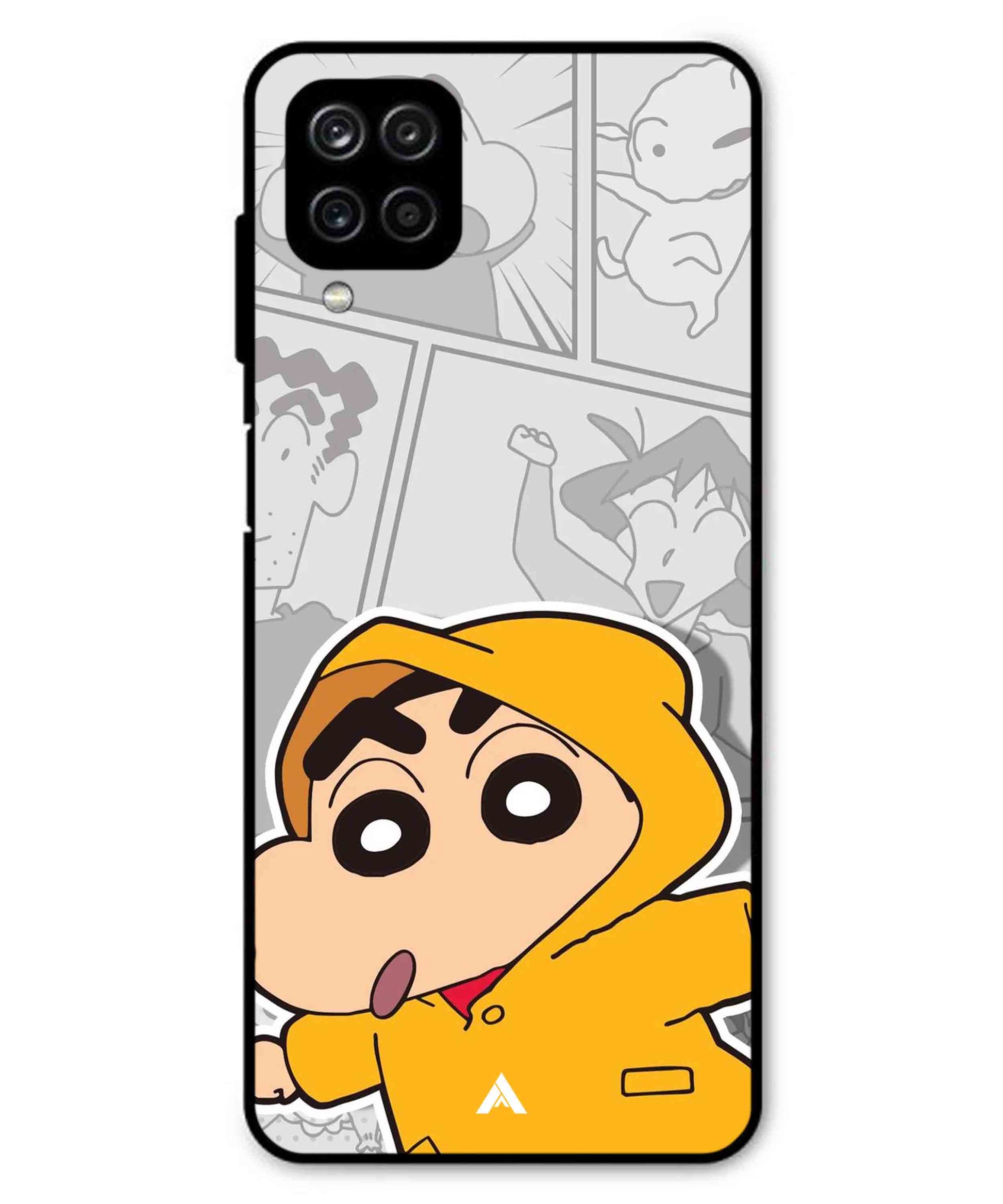 Shinchan Raincoat Metal Back Cover Phone Case for Samsung Galaxy M33