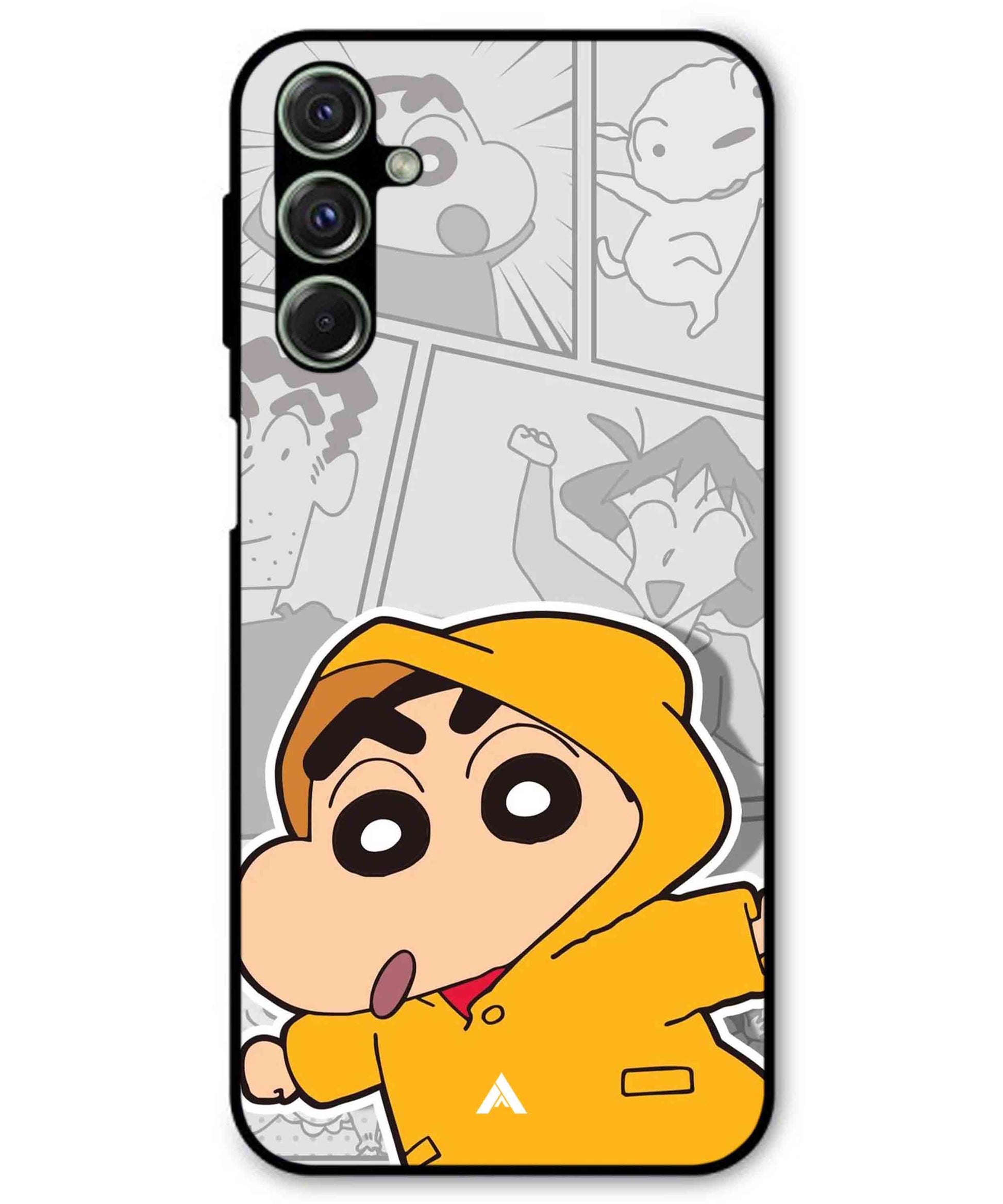 Shinchan Raincoat Metal Back Cover Phone Case for Samsung Galaxy M34
