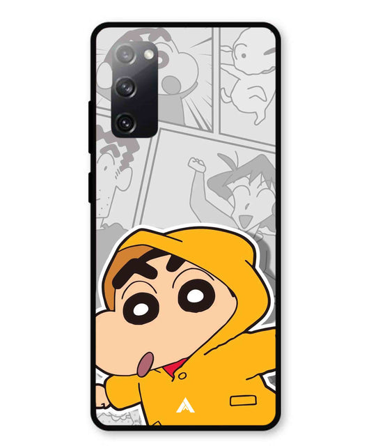 Shinchan Raincoat Metal Back Cover Phone Case for Samsung Galaxy S20