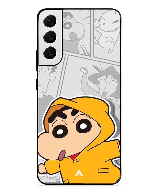Shinchan Raincoat Metal Back Cover Phone Case for Samsung Galaxy S21