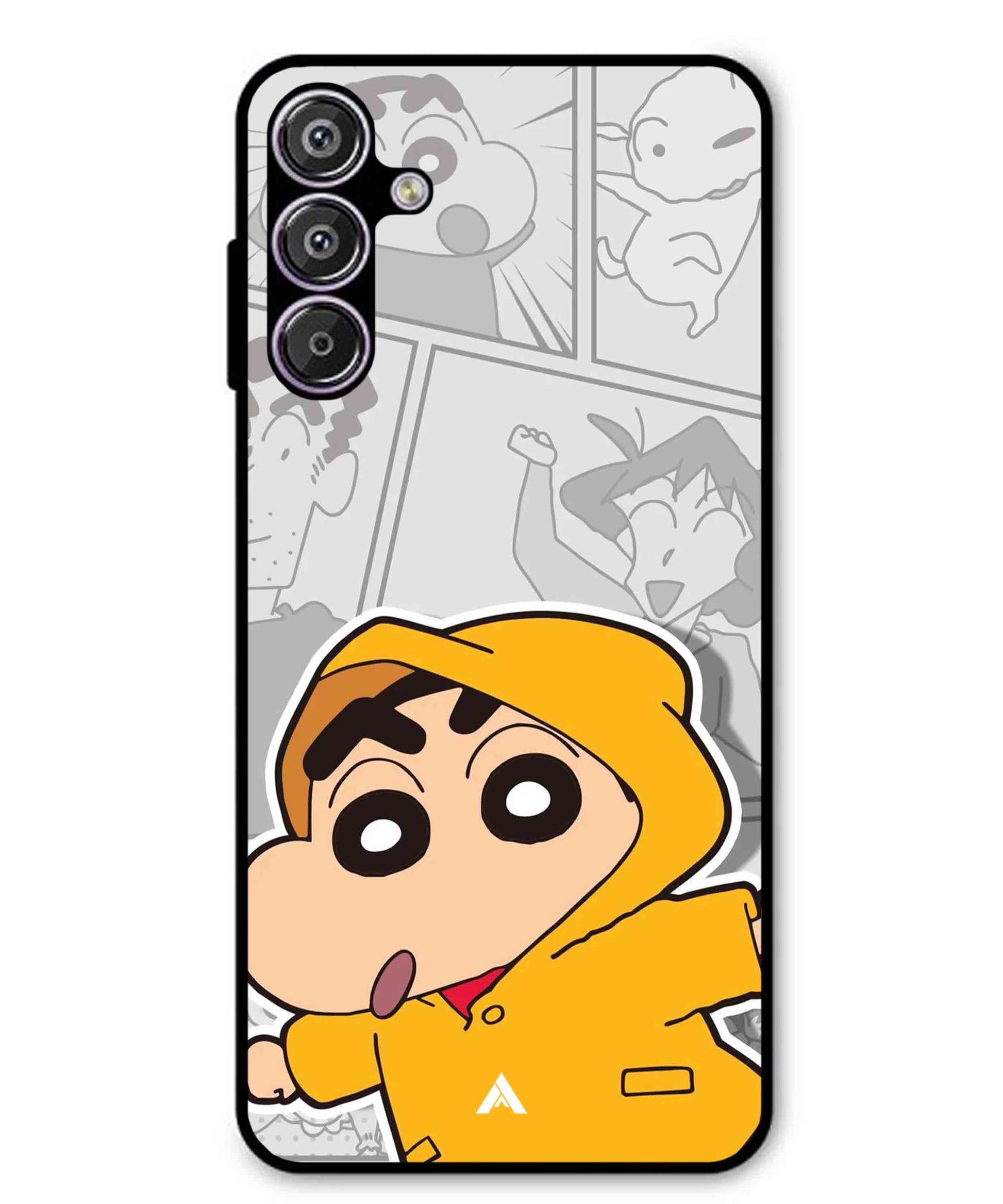 Shinchan Raincoat Metal Back Cover Phone Case for Samsung Galaxy S25
