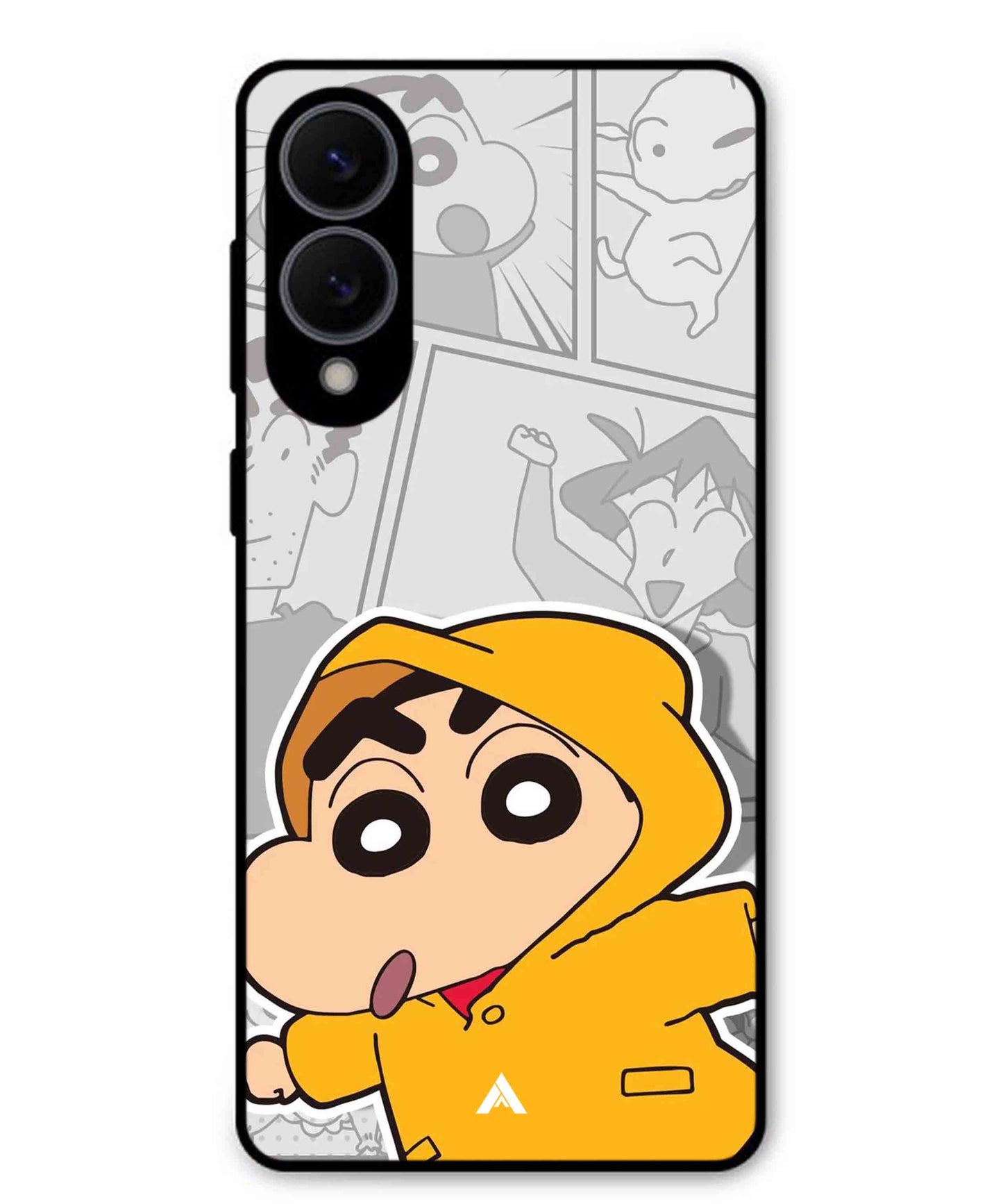 Shinchan Raincoat Metal Back Cover Phone Case for Samsung Galaxy S25 Edge
