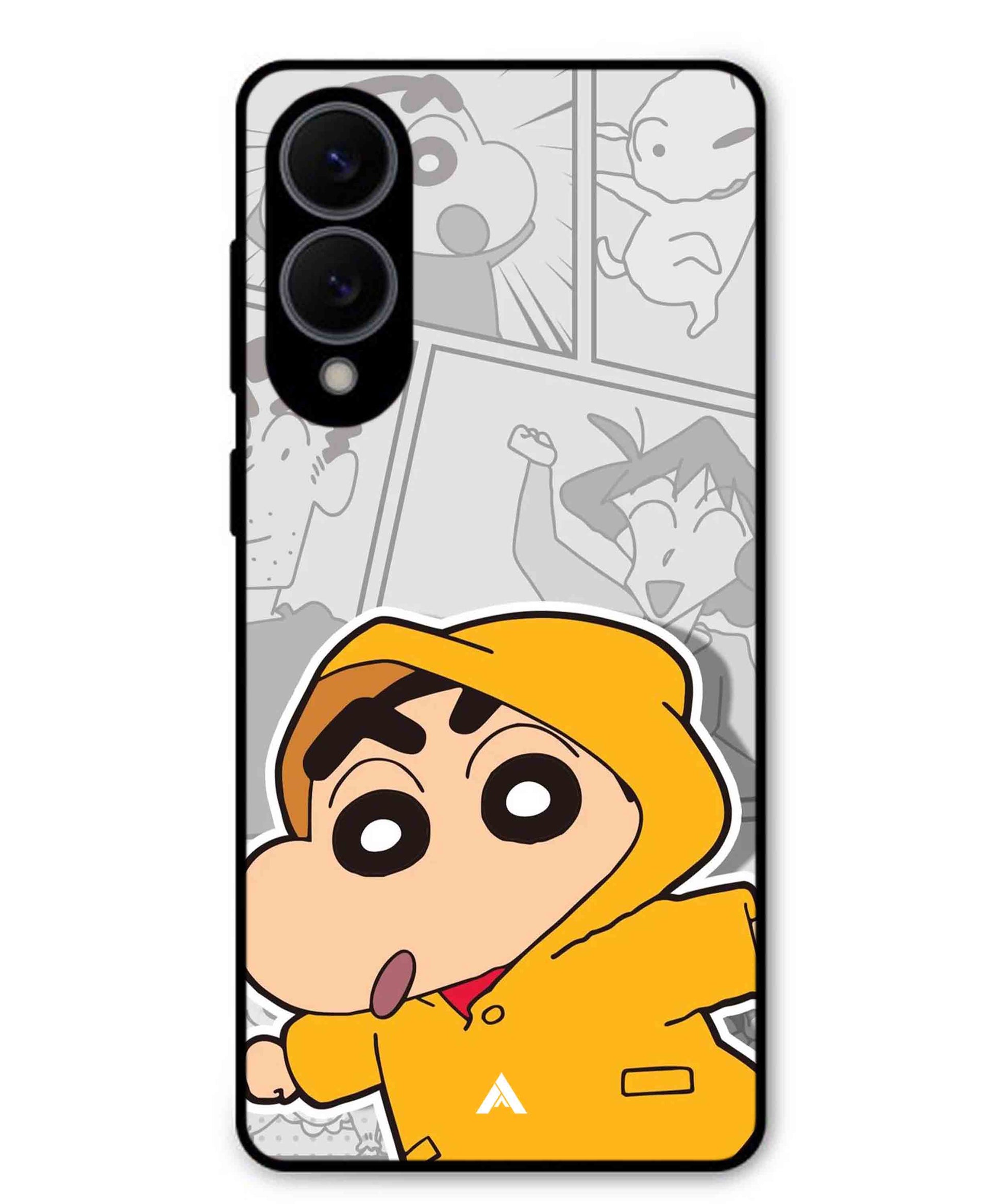 Shinchan Raincoat Metal Back Cover Phone Case for Samsung Galaxy S25 Edge