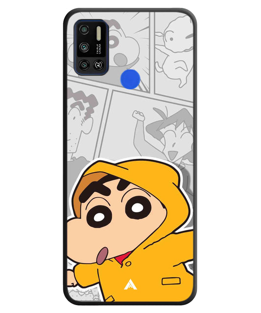 Shinchan Raincoat Metal Back Cover Phone Case for Tecno Spark 6 Air