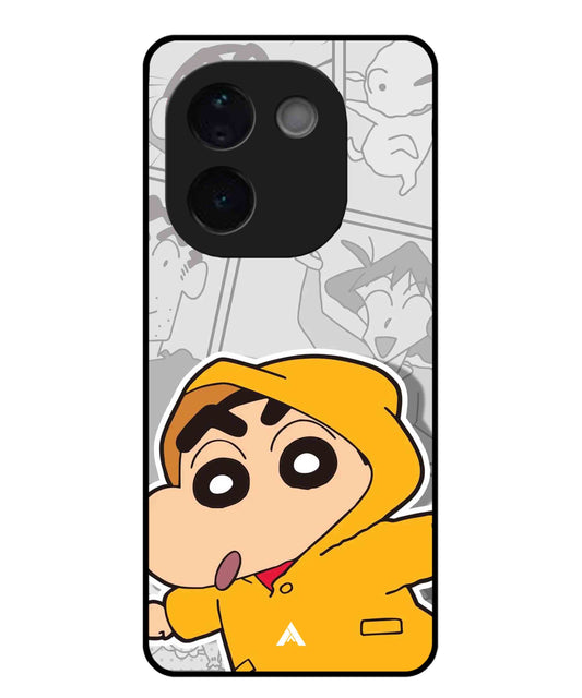 Shinchan Raincoat Metal Back Cover Phone Case for Vivo T3 Pro
