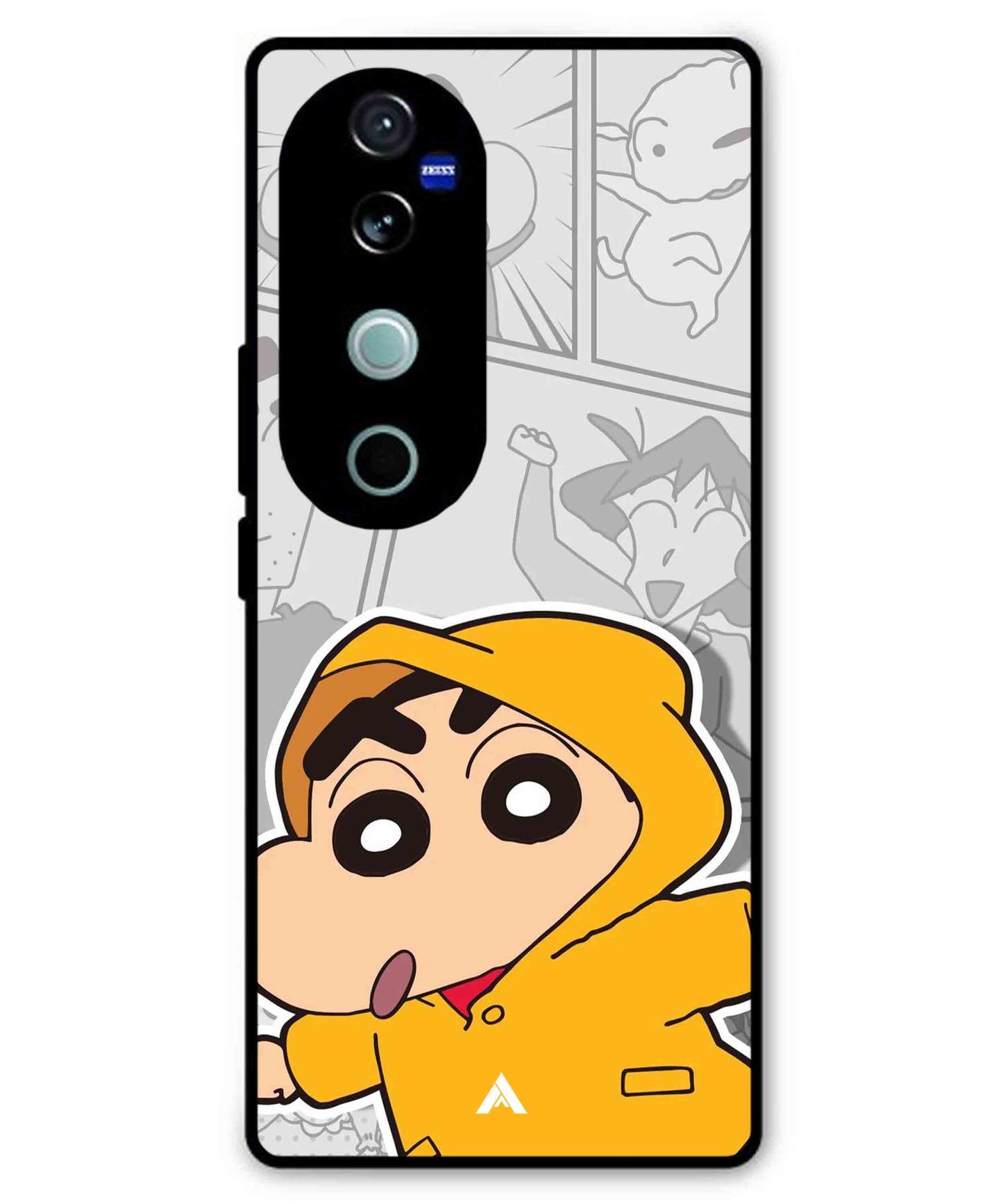 Shinchan Raincoat Metal Back Cover Phone Case for Vivo T3 Ultra