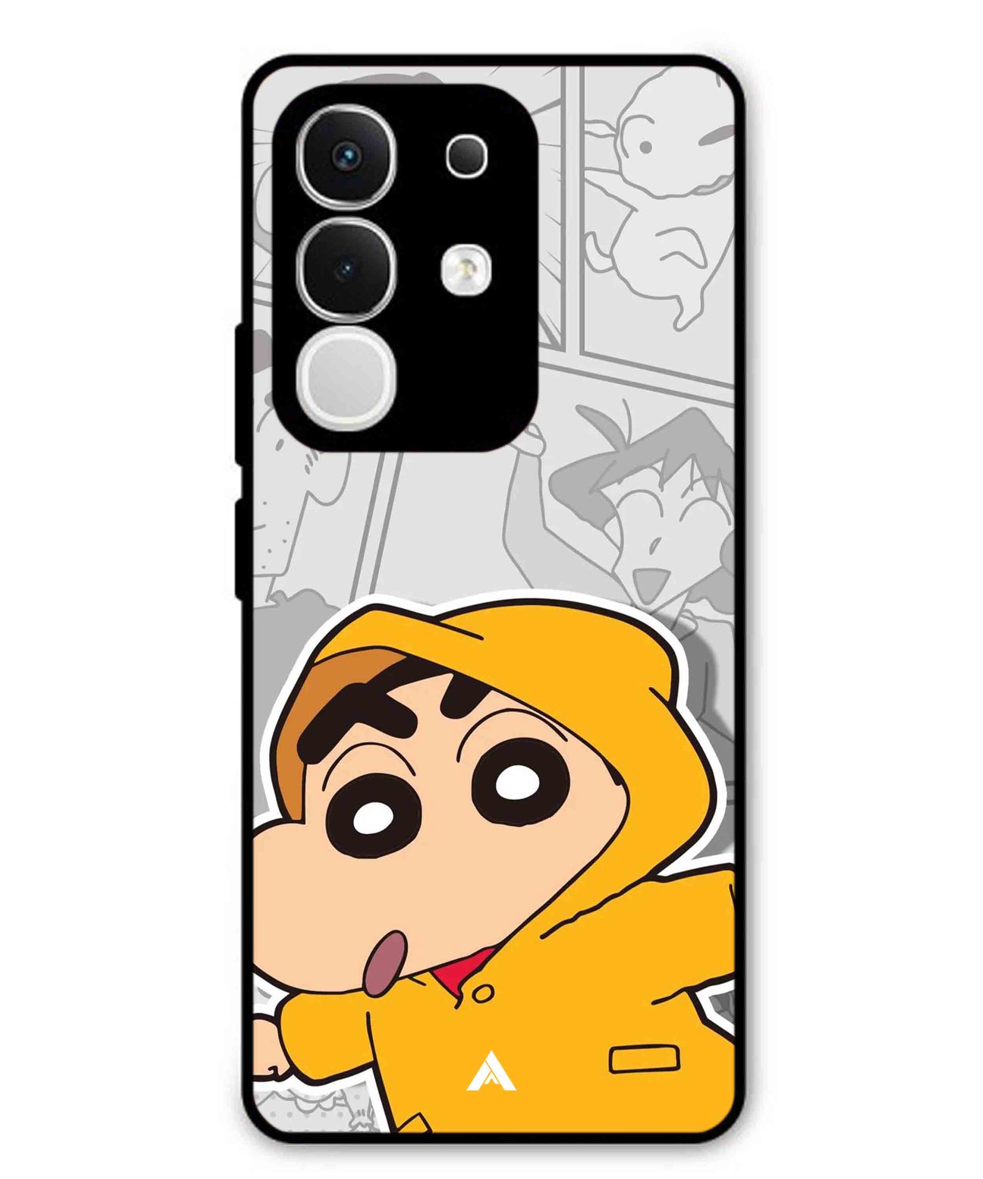 Shinchan Raincoat Metal Back Cover Phone Case for Vivo T4X