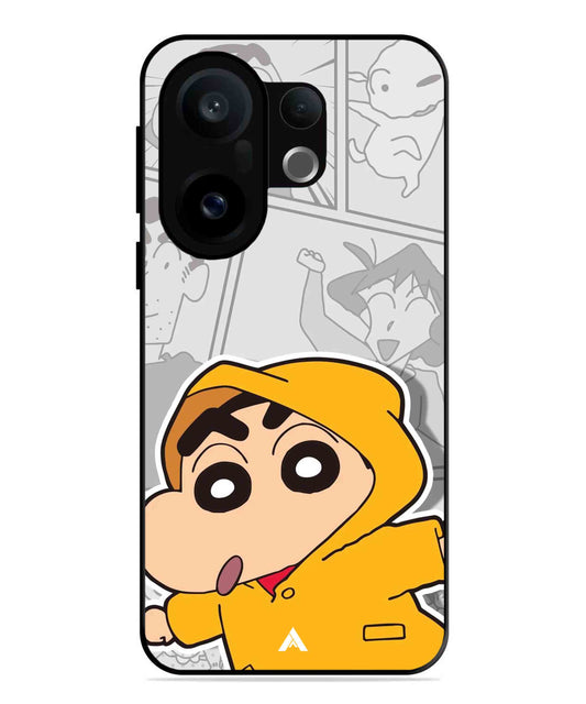 Shinchan Raincoat Metal Back Cover Phone Case for Vivo X200 FE
