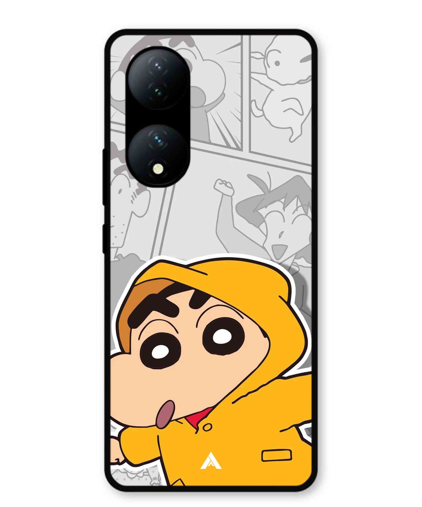 Shinchan Raincoat Metal Back Cover Phone Case for Vivo Y100