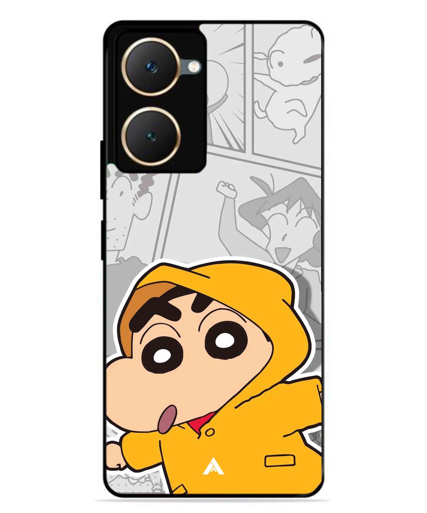 Shinchan Raincoat Metal Back Cover Phone Case for Vivo Y18