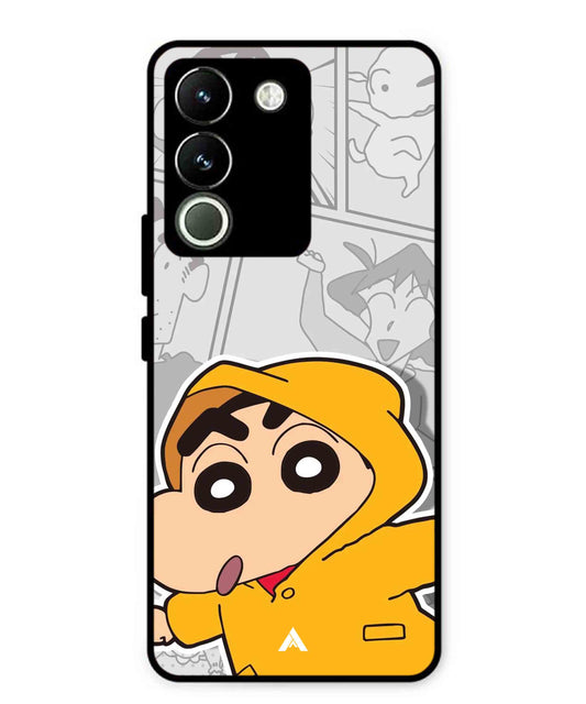 Shinchan Raincoat Metal Back Cover Phone Case for Vivo Y200
