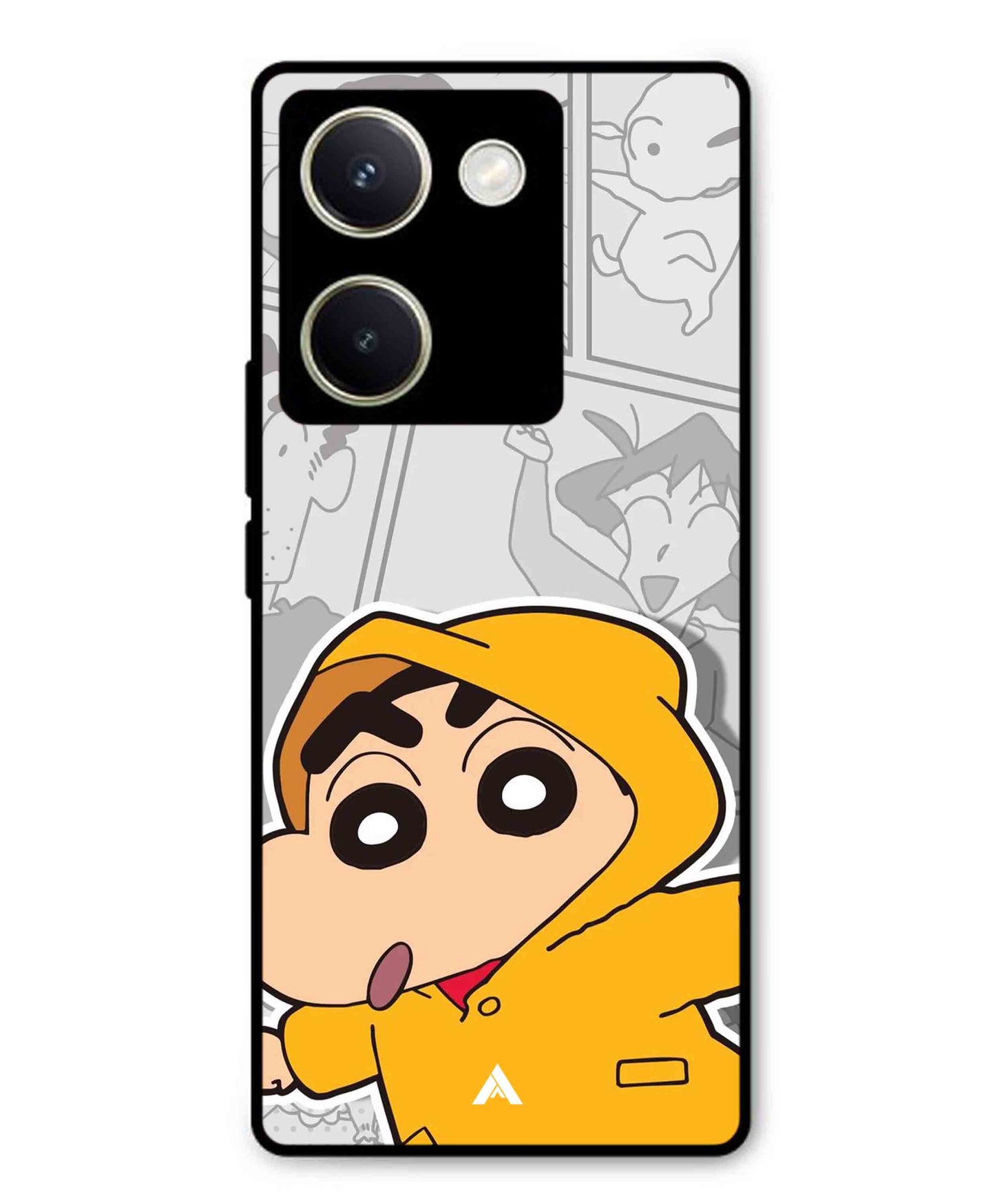 Shinchan Raincoat Metal Back Cover Phone Case for Vivo Y200 Pro