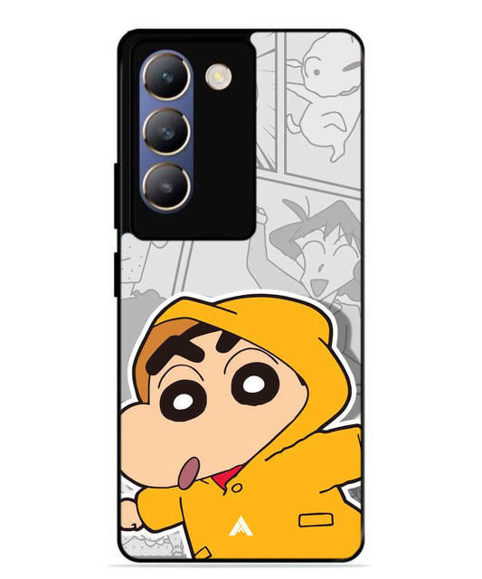 Shinchan Raincoat Metal Back Cover Phone Case for Vivo Y200e