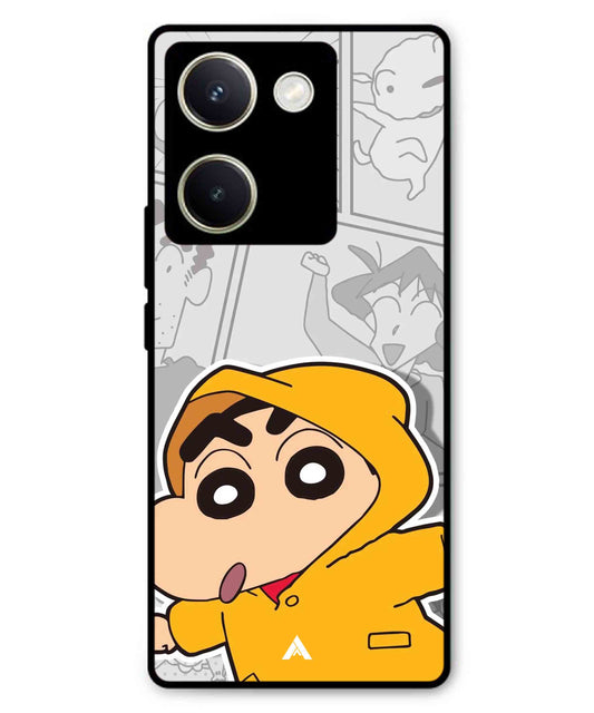 Shinchan Raincoat Metal Back Cover Phone Case for Vivo Y300 Plus