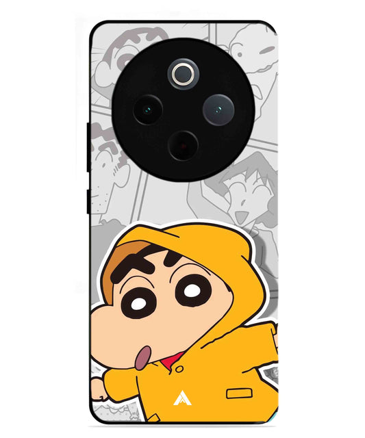 Shinchan Raincoat Metal Back Cover Phone Case for Vivo Y300 Pro