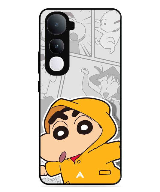 Shinchan Raincoat Metal Back Cover Phone Case for Vivo Y400