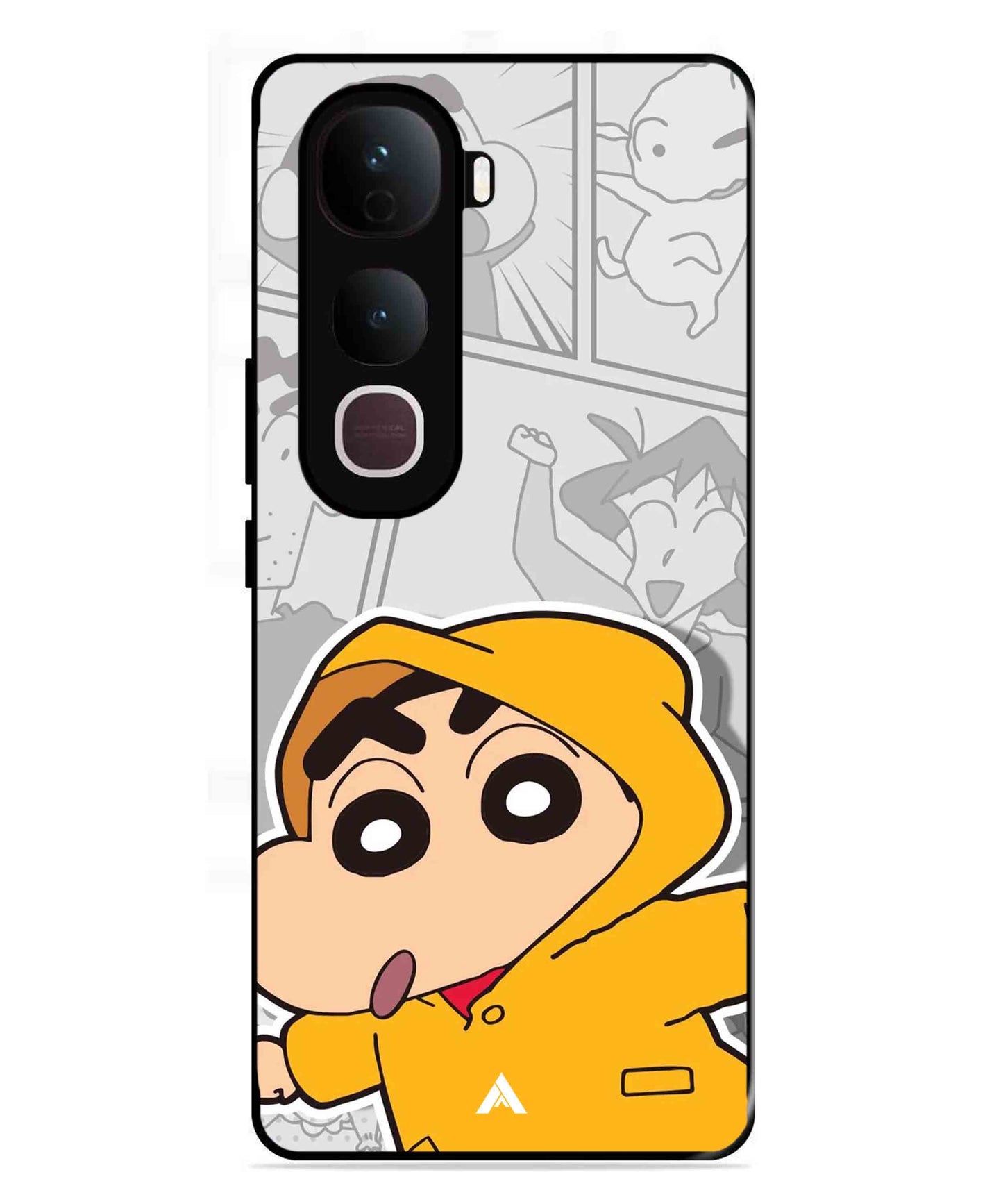 Shinchan Raincoat Metal Back Cover Phone Case for Vivo Y400 Pro