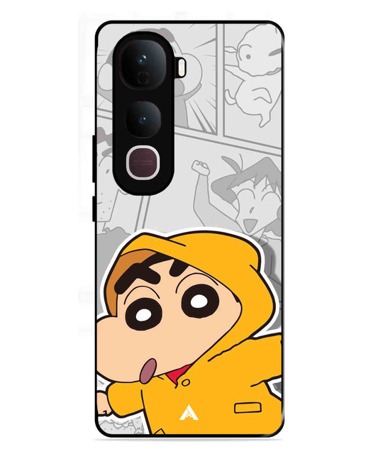 Shinchan Raincoat Metal Back Cover Phone Case for Vivo Y400 Pro