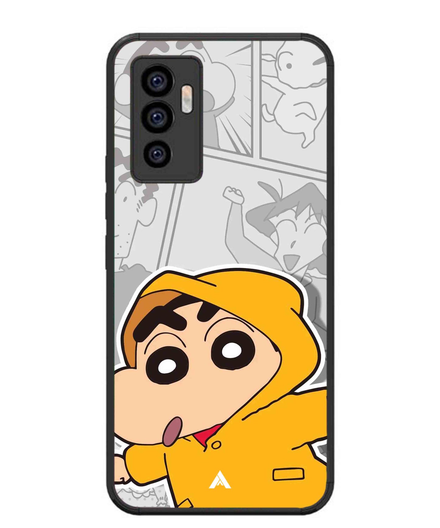 Shinchan Raincoat Metal Back Cover Phone Case for Vivo Y75 4G