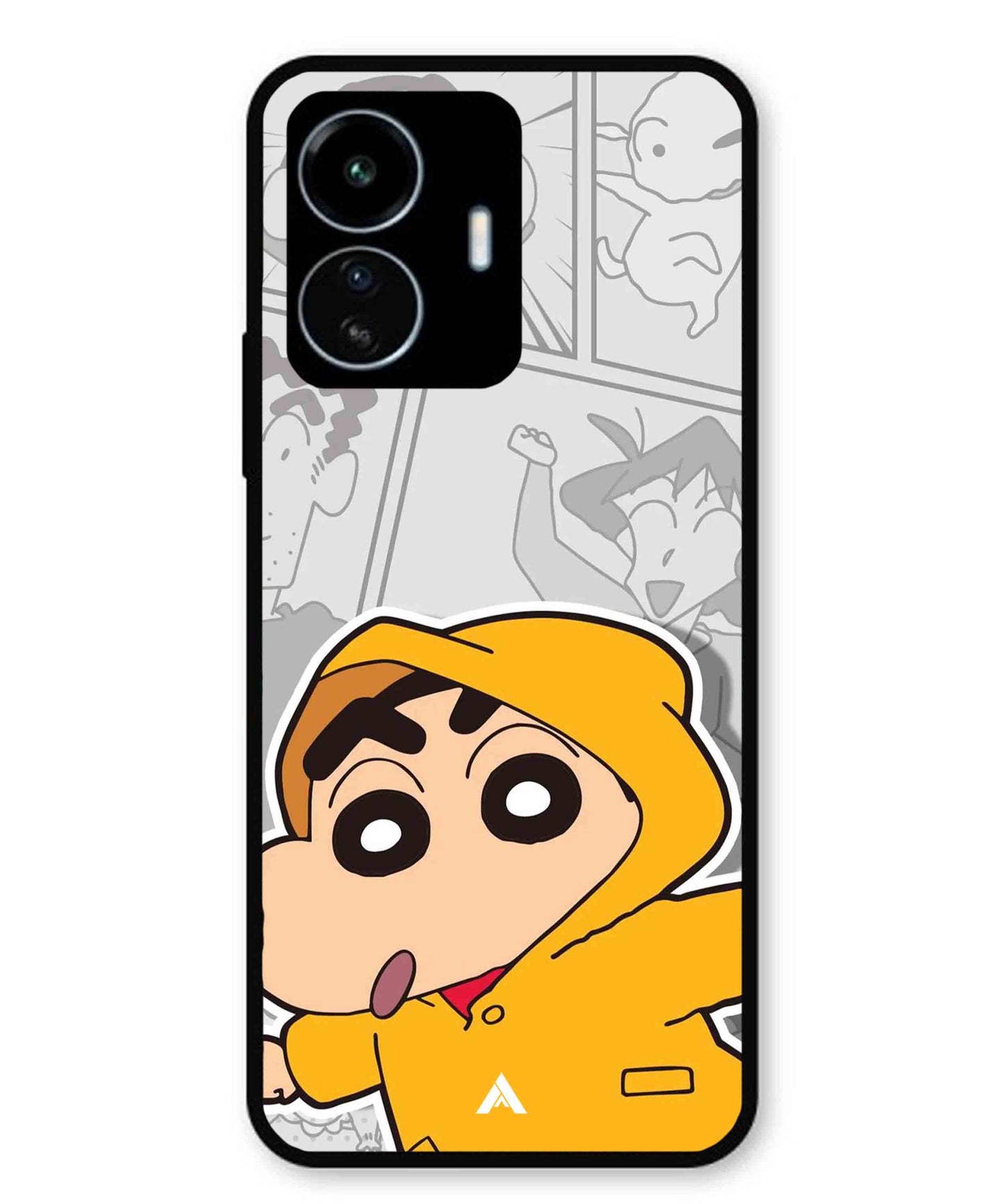 Shinchan Raincoat Metal Back Cover Phone Case for Vivo Y77
