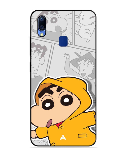 Shinchan Raincoat Metal Back Cover Phone Case for Vivo Y95