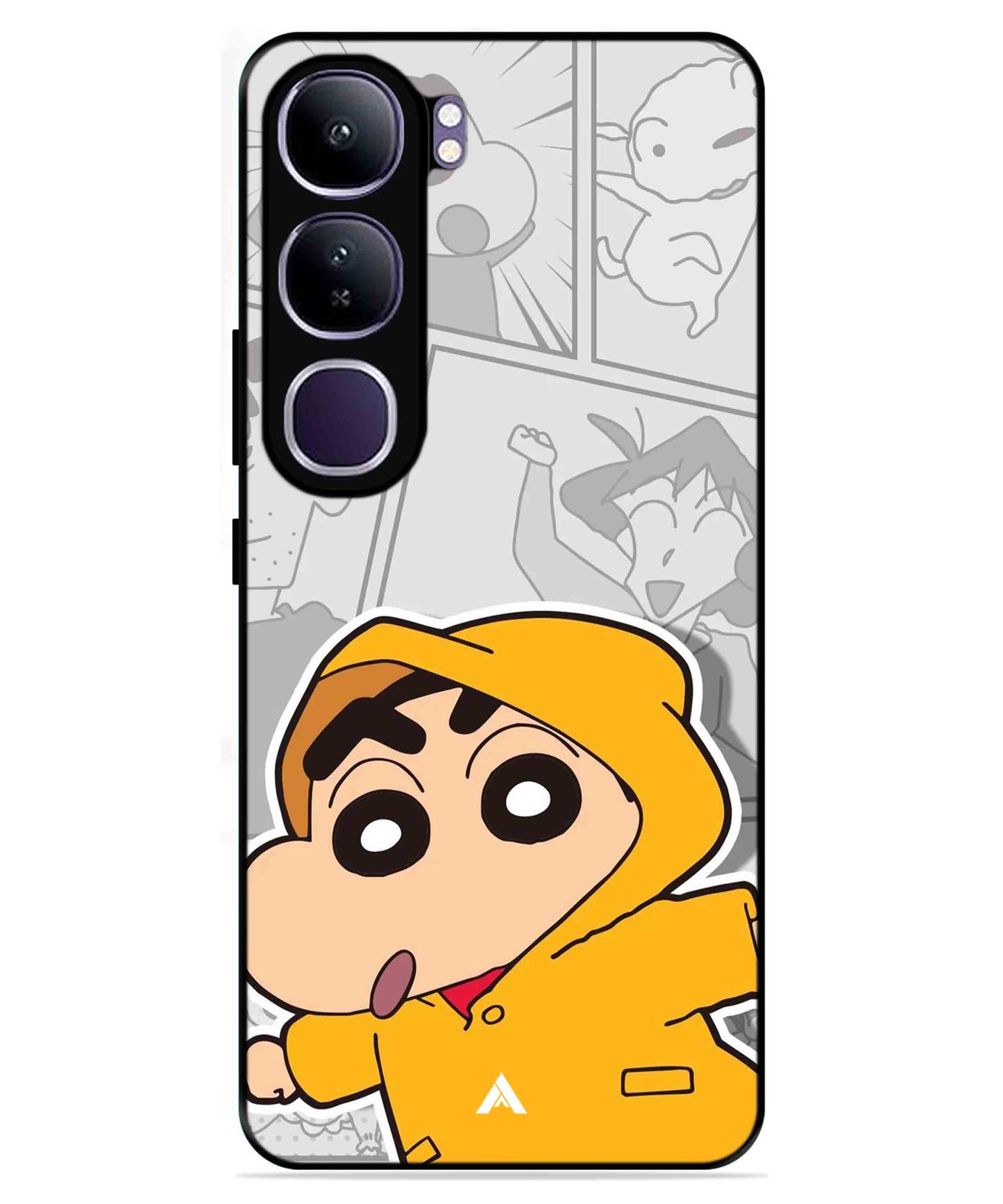 Shinchan Raincoat Metal Back Cover Phone Case for Vivo v40 Lite