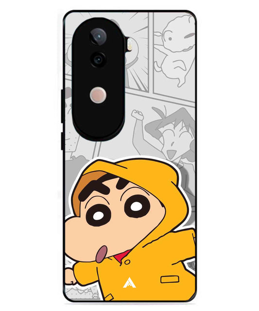 Shinchan Raincoat Metal Back Cover Phone Case for Vivo v40e