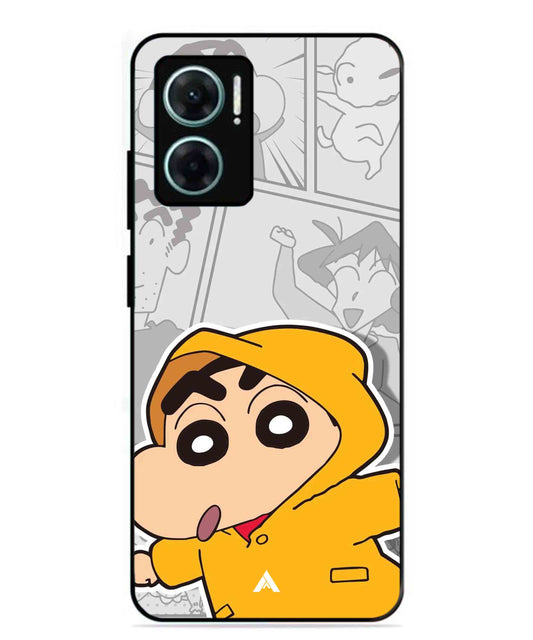 Shinchan Raincoat Metal Back Cover Phone Case for Xiaomi Redmi 11 Prime 5G
