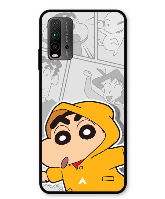 Shinchan Raincoat Metal Back Cover Phone Case for Xiaomi Redmi 9 Power