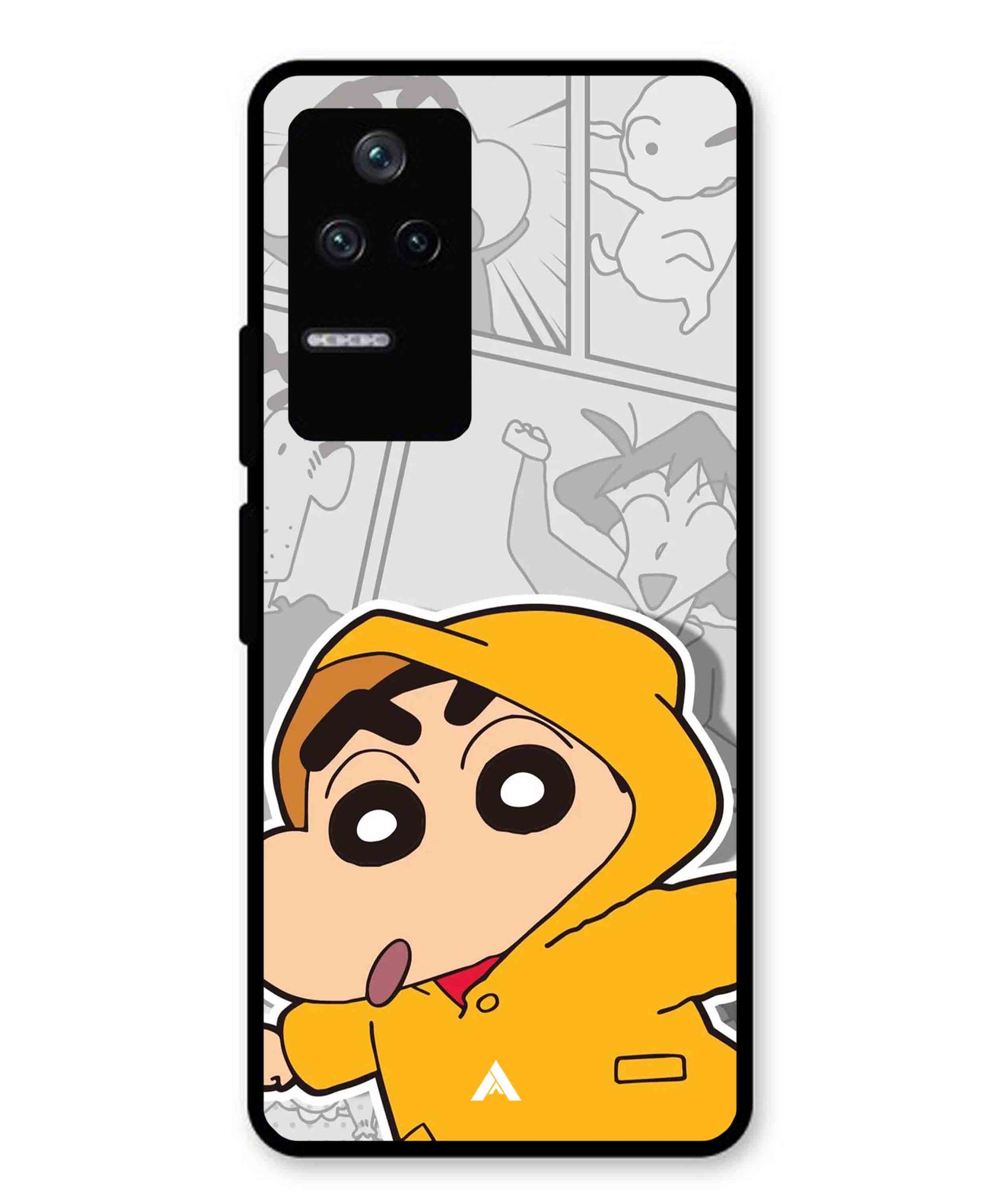 Shinchan Raincoat Metal Back Cover Phone Case for Xiaomi Redmi K40s