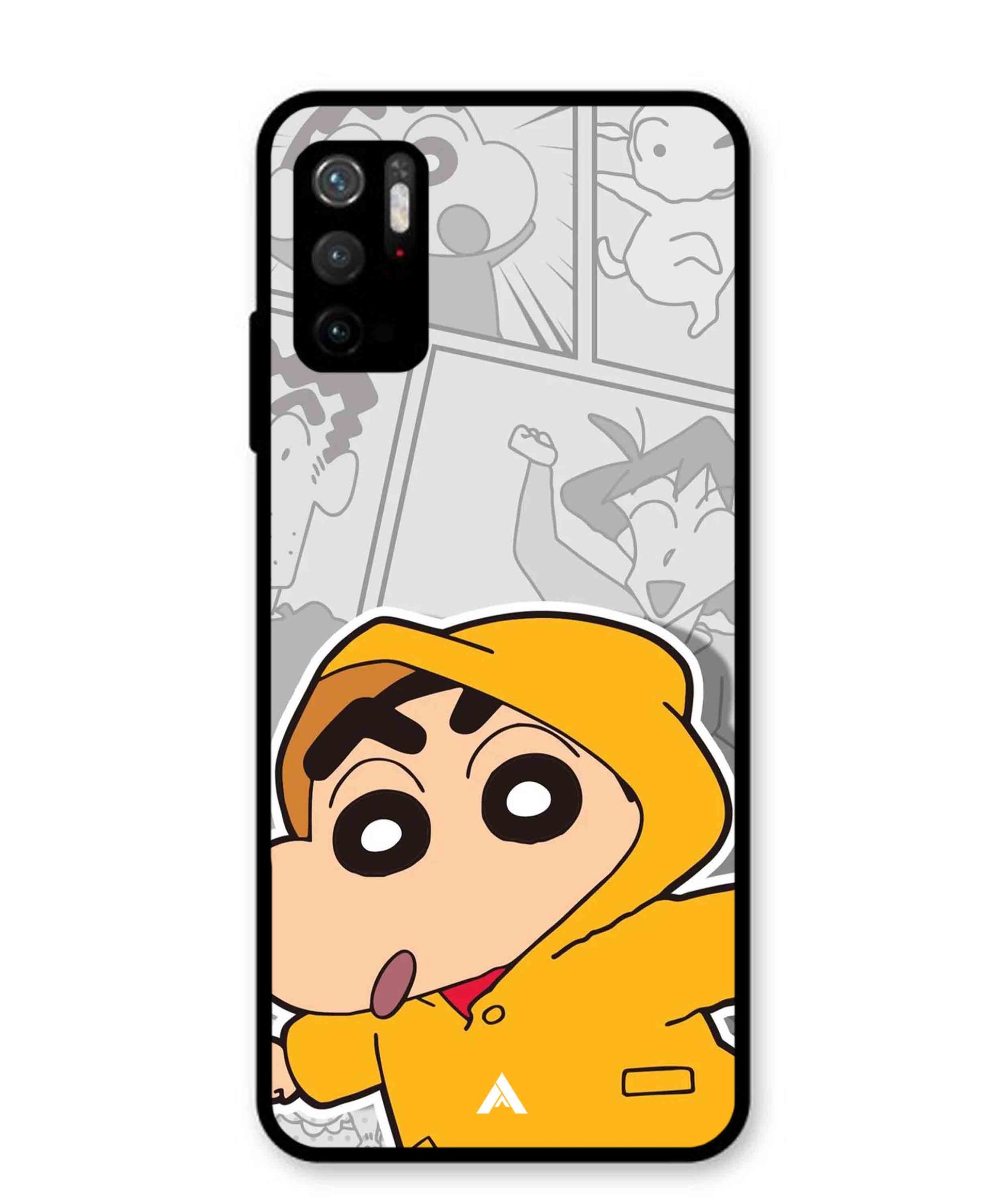 Shinchan Raincoat Metal Back Cover Phone Case for Xiaomi Redmi Note 10T