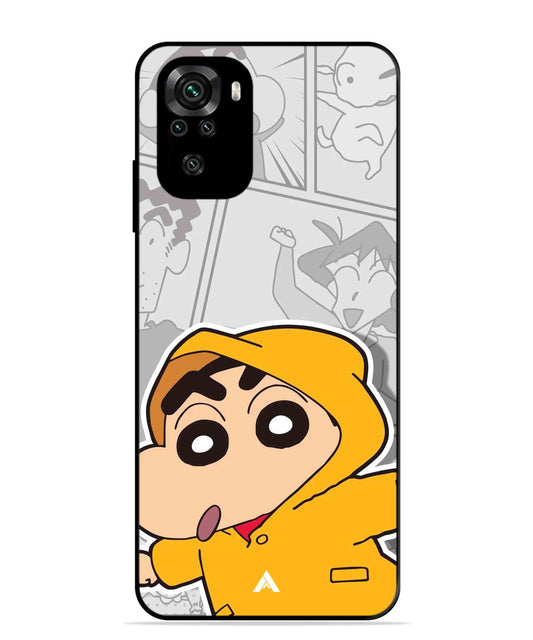 Shinchan Raincoat Metal Back Cover Phone Case for Xiaomi Redmi Note 11SE