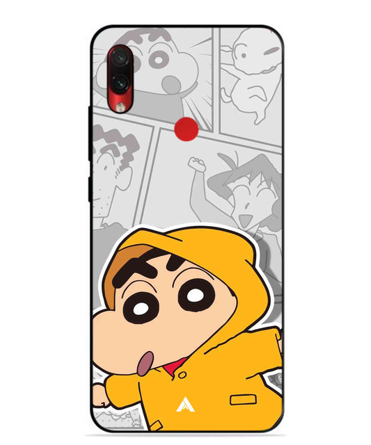 Shinchan Raincoat Metal Back Cover Phone Case for Xiaomi Redmi Note 7