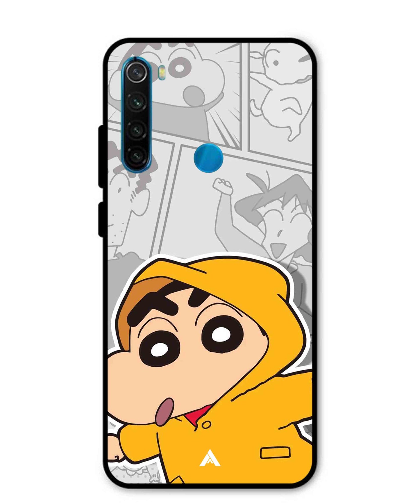 Shinchan Raincoat Metal Back Cover Phone Case for Xiaomi Redmi Note 8