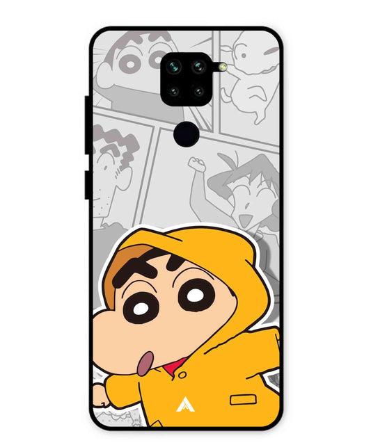 Shinchan Raincoat Metal Back Cover Phone Case for Xiaomi Redmi Note 9