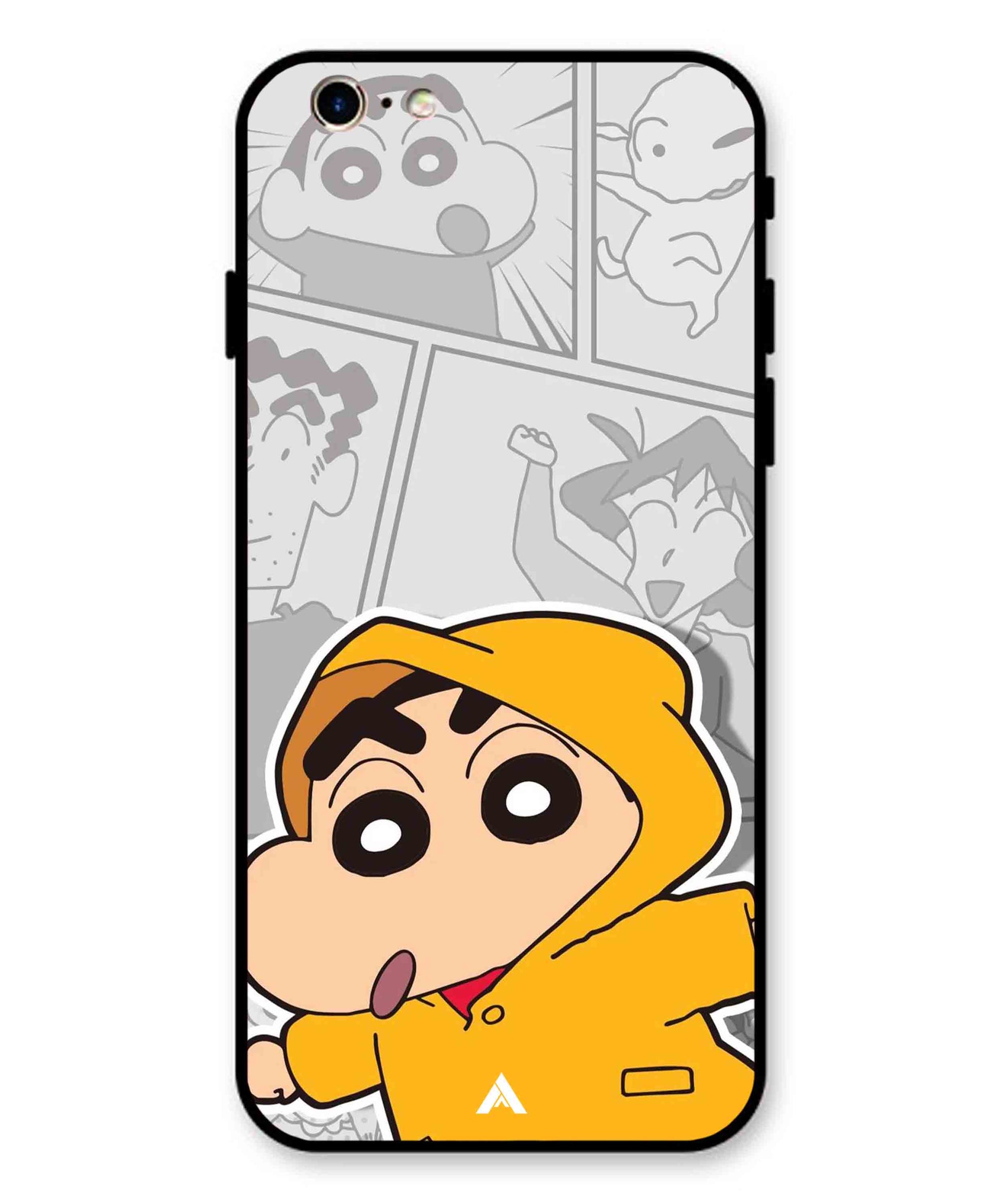 Shinchan Raincoat Metal Back Cover Phone Case for iPhone 11