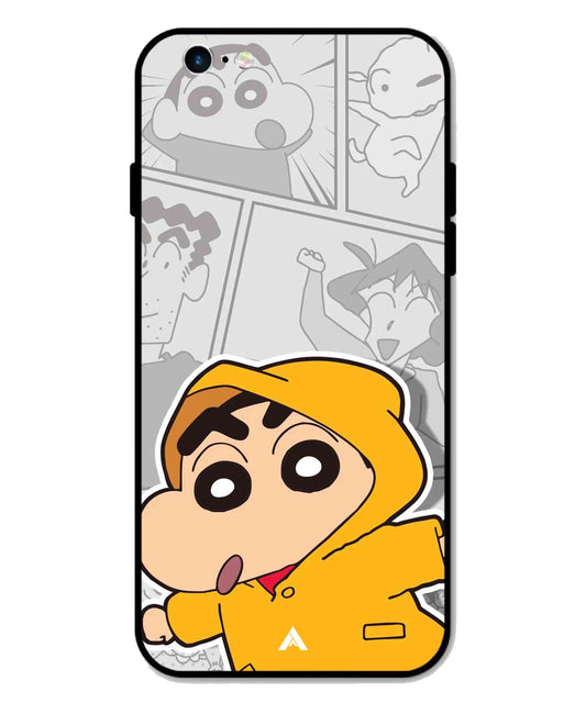Shinchan Raincoat Metal Back Cover Phone Case for iPhone 6 Plus