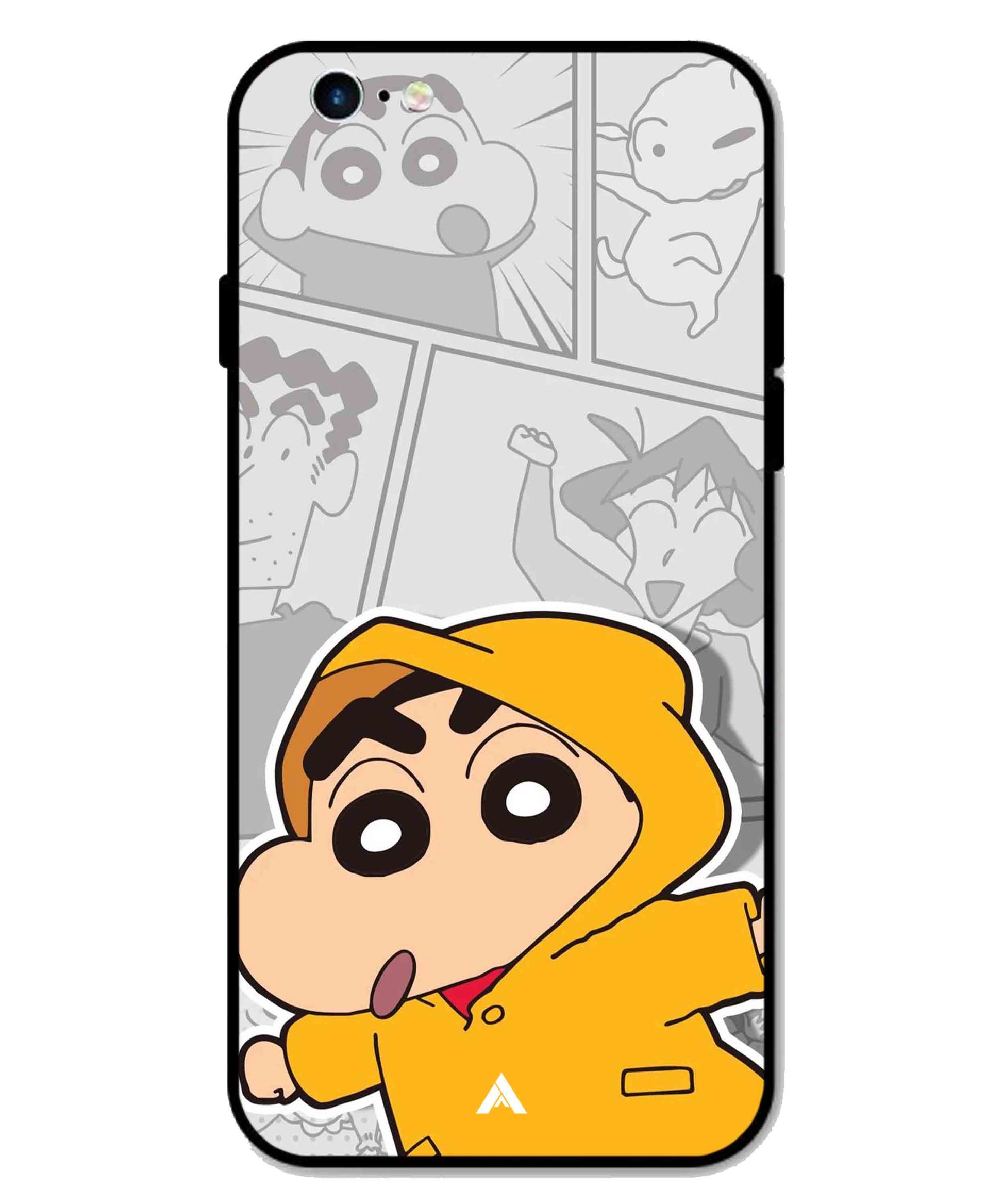 Shinchan Raincoat Metal Back Cover Phone Case for iPhone 6s