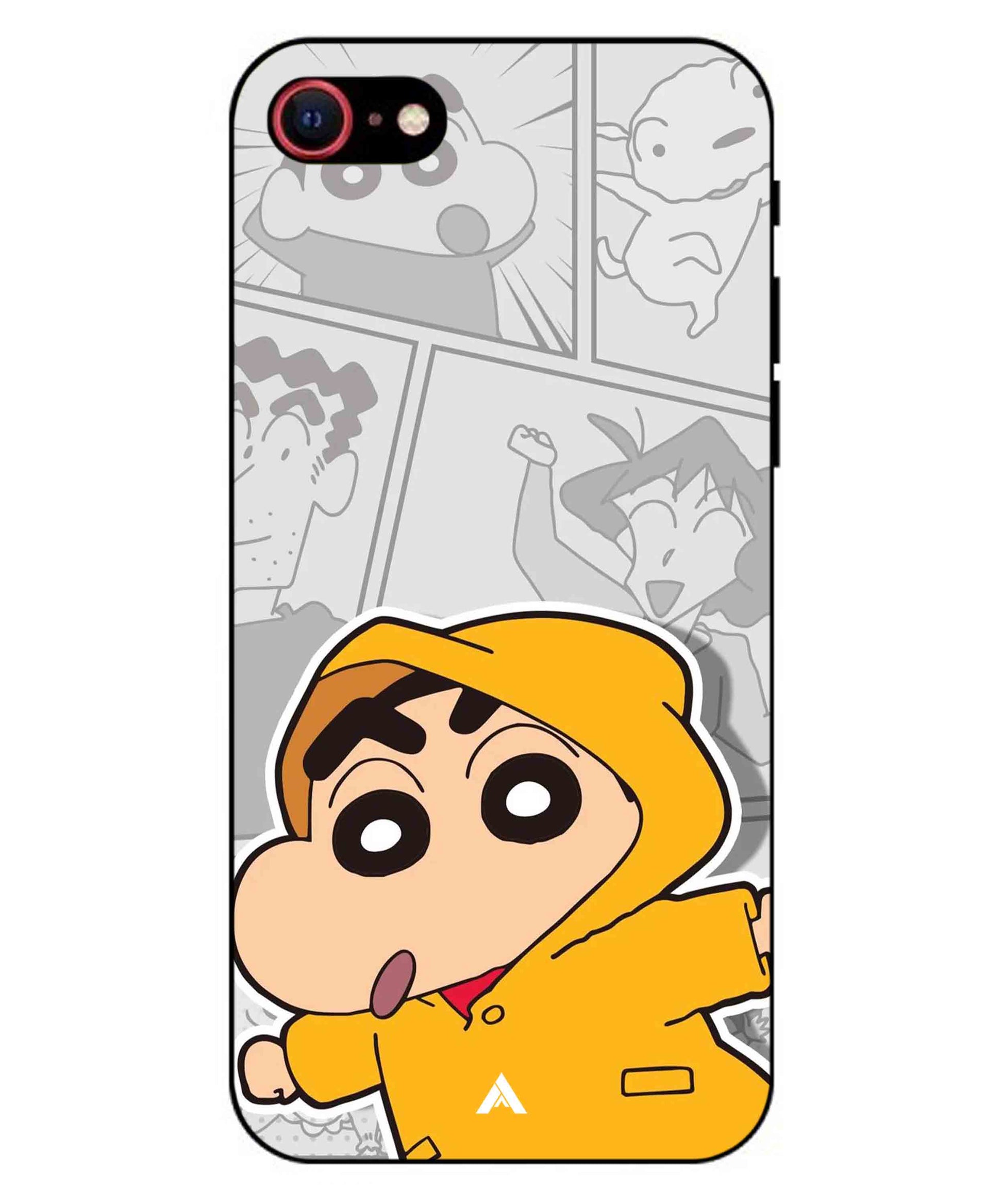 Shinchan Raincoat Metal Back Cover Phone Case for iPhone 7