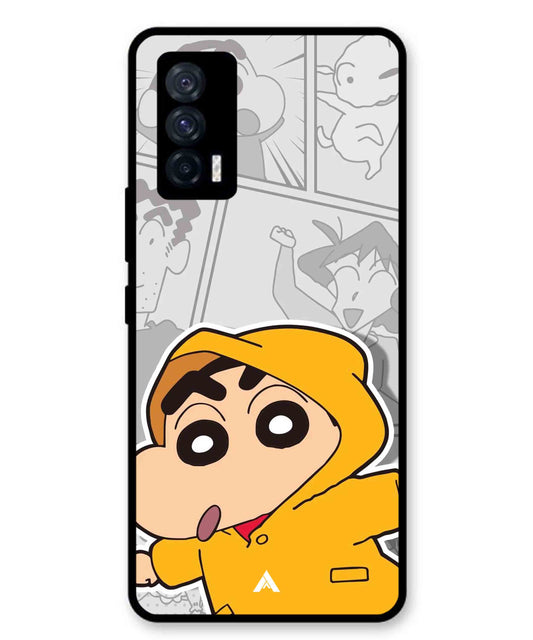 Shinchan Raincoat Metal Back Cover Phone Case for iQOO 7