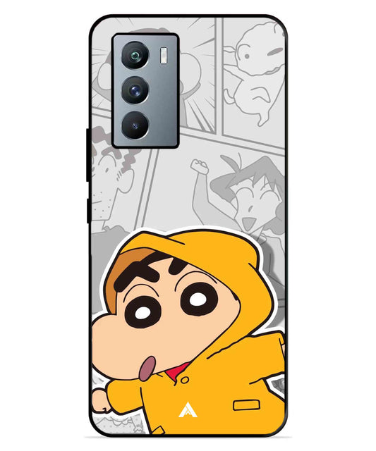 Shinchan Raincoat Metal Back Cover Phone Case for iQOO 9 SE