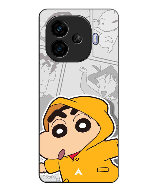 Shinchan Raincoat Metal Back Cover Phone Case for iQOO Neo 10r