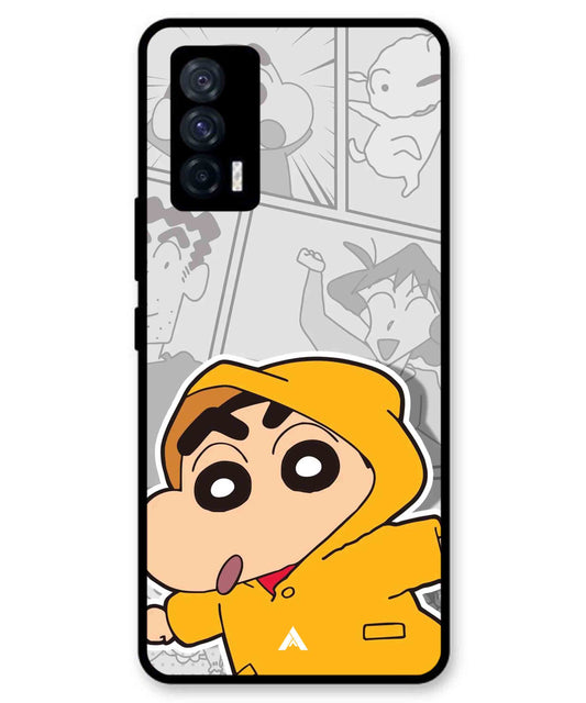 Shinchan Raincoat Metal Back Cover Phone Case for iQOO Neo 5