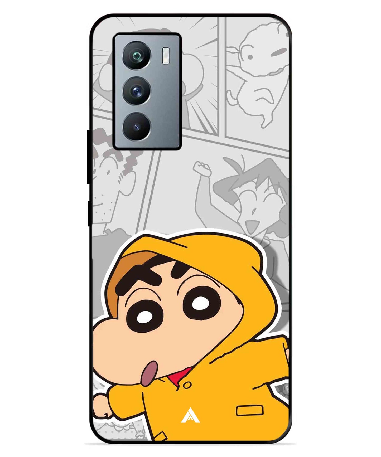 Shinchan Raincoat Metal Back Cover Phone Case for iQOO Neo 5s